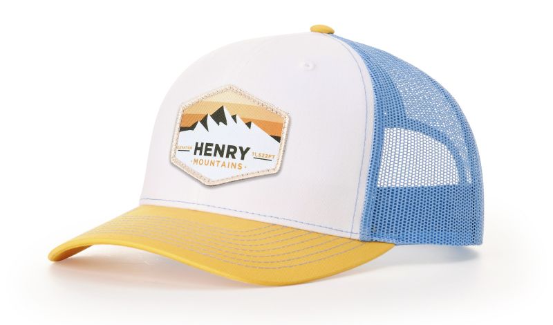 RICHARDSON 112 Mesh Back Trucker Hat - White/Royal, Adjustable Snapback, Structured Mid-Profile - View #3