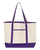 Q-Tees Q1500 34.6L Large Canvas Deluxe Tote