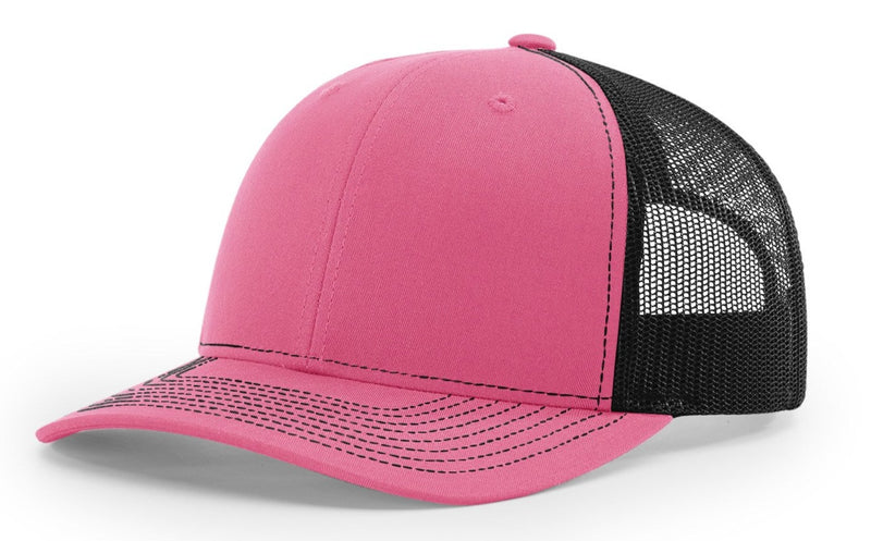 Richardson 112 Snapback Trucker Cap - Charcoal Neon Pink